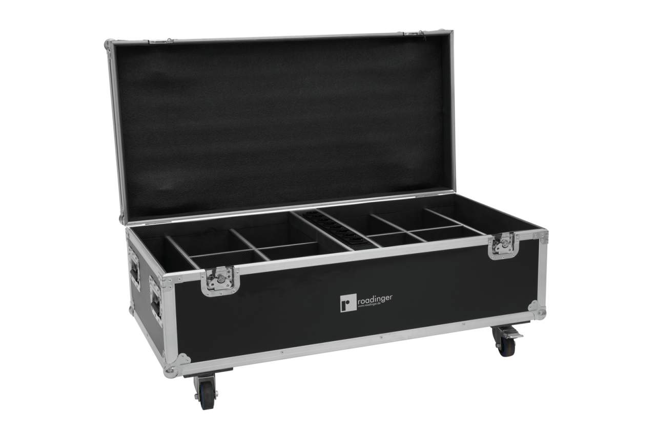 ROADINGER Flightcase 8x AKKU IP PAR 7 QCL WDMX mit Ladefunktion