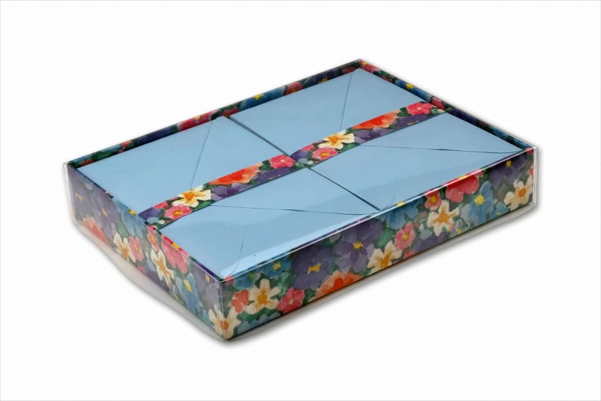 Rheita Blaues Briefpapier in Box mit Blumen-Motiv, 25 Blatt und und Umschläge Rheita Blaues Briefpapier in Box mit Blumen-Motiv, 25 Blatt und und Umschläge