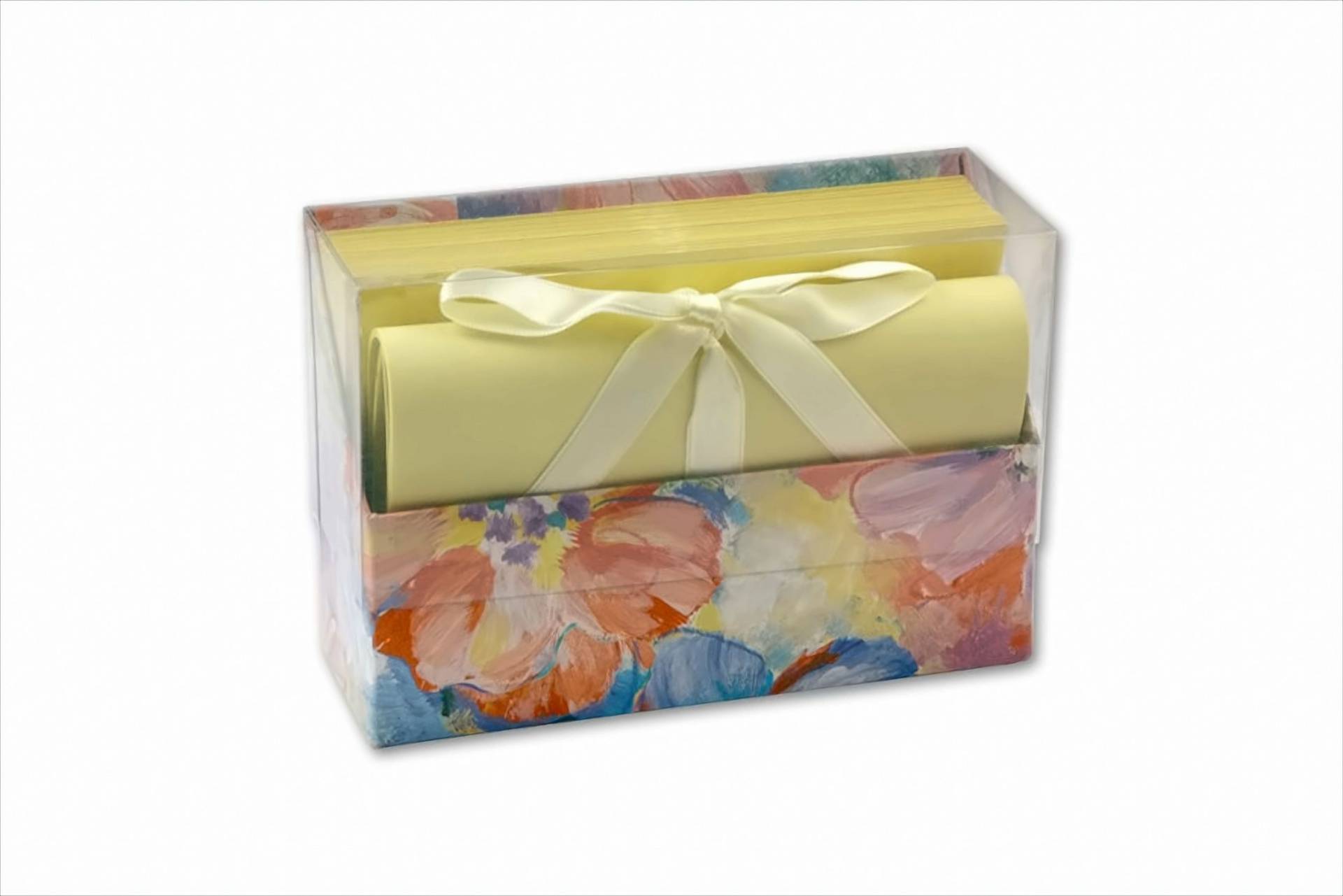 Rheita Gelbes Briefpapier in Box mit Blütenmotiv, 20 Blatt und Briefumschläge Rheita Gelbes Briefpapier in Box mit Blütenmotiv, 20 Blatt und Briefumschläge