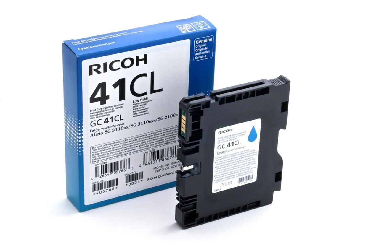 Ricoh Original Type GC 41CL Druckerpatrone cyan 600 Seiten (405766) für 2100N, 3110DN/DNw/SFNw, 3100SNw, 3120B SFNw