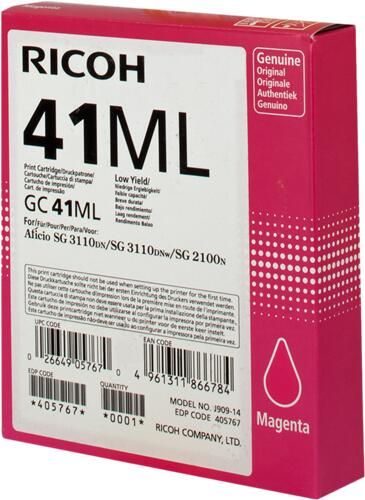 Ricoh Original Type GC 41ML Druckerpatrone magenta 600 Seiten (405767) für 2100N, 3110DN/DNw/SFNw, 3100SNw, 3120B SFNw