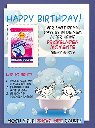 Riesen Geburtstag Grußkarte Brausepulver Happy Birthday! Wer sagt denn... A4