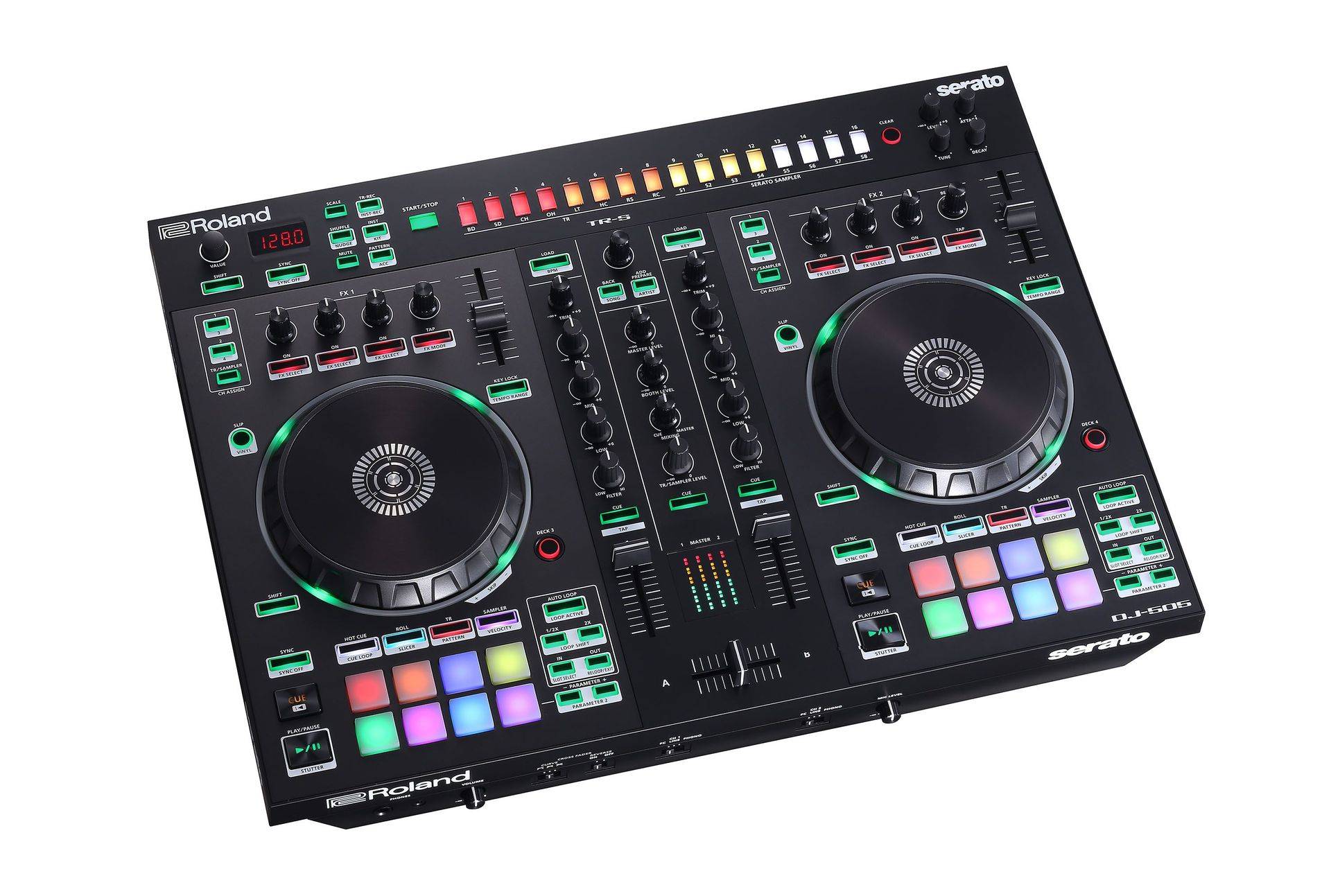 Roland DJ-505 2-Kanal DJ Controller für Serato DJ mit vier Decks