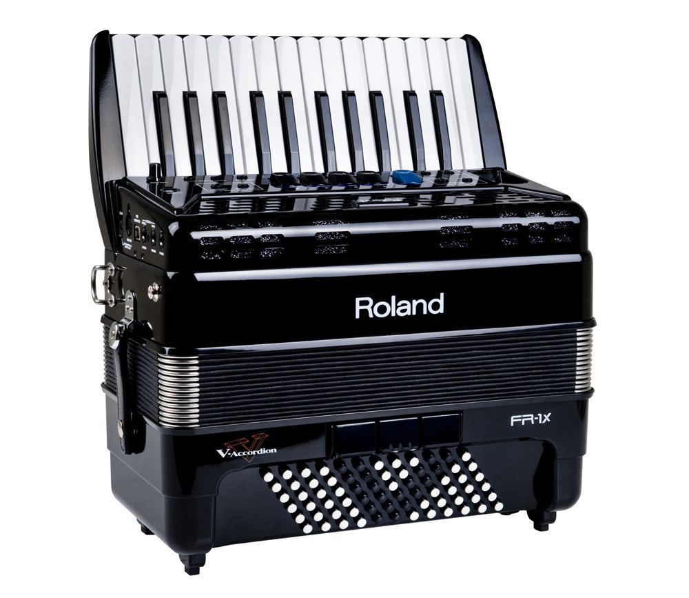 Roland FR-1X-BK schwarz, 26/72/IV/8/3, V-Akkordeon mit Lautsprechersystem
