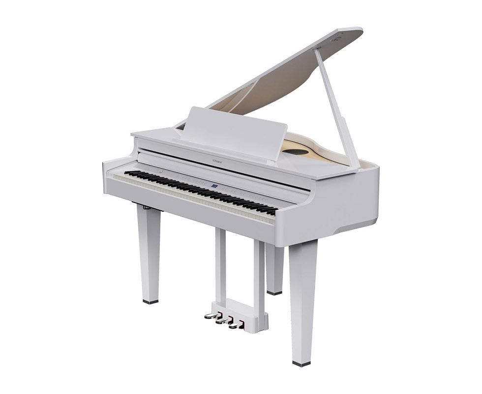 Roland GP-6PW Digital-Flügel weiß poliert mit Piano Reality Premium-Tastatur