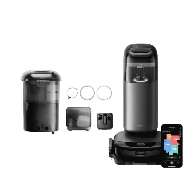 S1 Pro HydroJet Wisch- & Saugroboter+ eufy Automatisches Frisch- und Abwassermodul Black