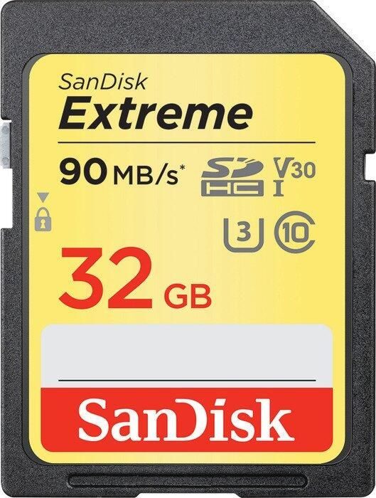 SanDisk Extreme HD Video R90 SDHC 32GB, UHS-I U3, Class 10