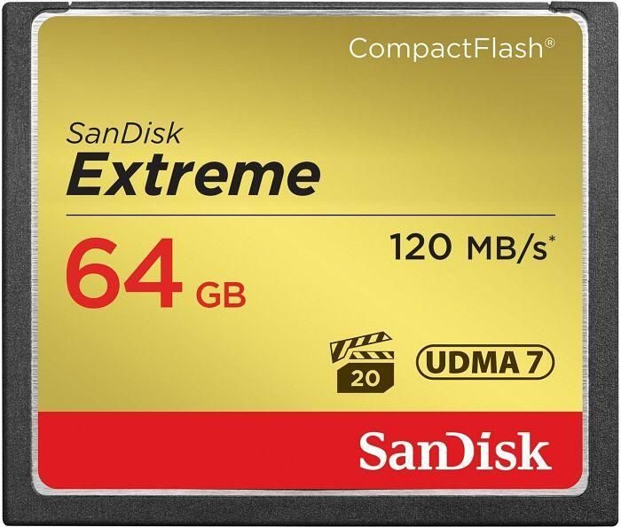 SanDisk Extreme R120/W60 CompactFlash Card 64GB