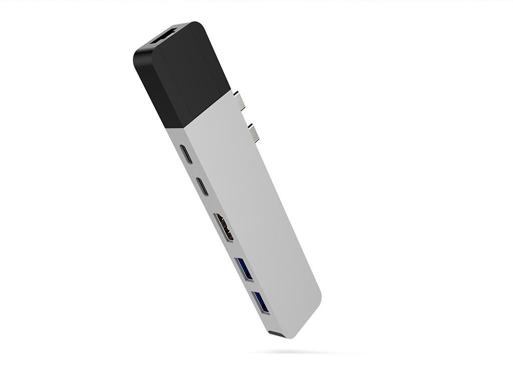 Sanho HyperDrive NET 6-in-2 Dockingstation USB-C für MacBook, silber
