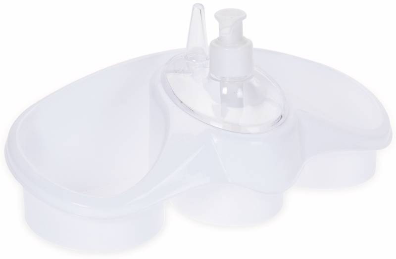 Seifenspender mit Organizer, 250 ml, 260x135x80 mm, weiß von FREE & EASY, Self Import Agencies
