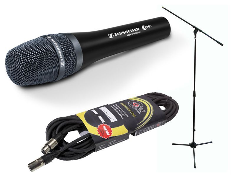 Sennheiser e965 Mikrofon-SET inkl. Mikrofonstativ + 10m Mikrofonkabel