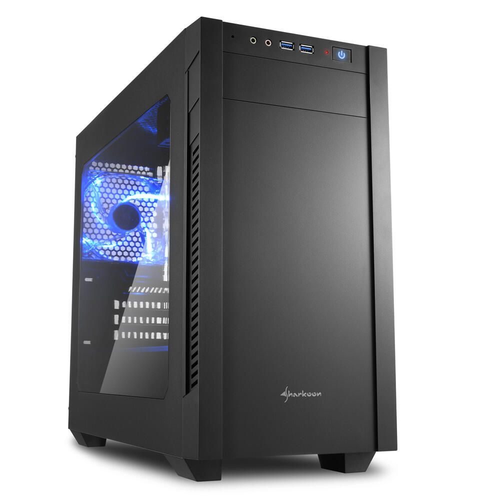 Sharkoon S1000 Window Micro-ATX Gehäuse ohne Netzteil Schwarz