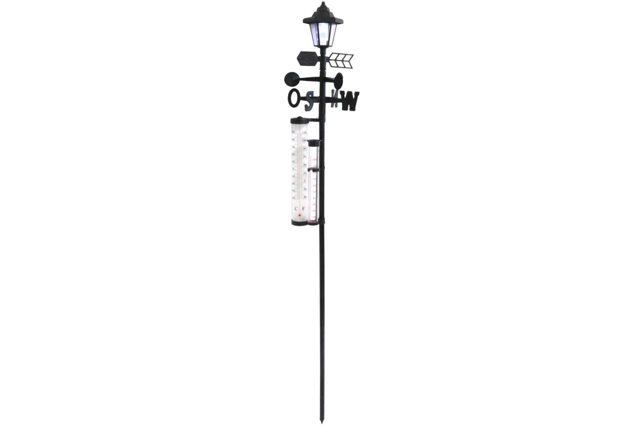 Solar Wetterstation 5in1 mit Solarlampe Garten Thermometer Wetter Station Solar Wetterstation 5in1 mit Solarlampe Garten Thermometer Wetter Station