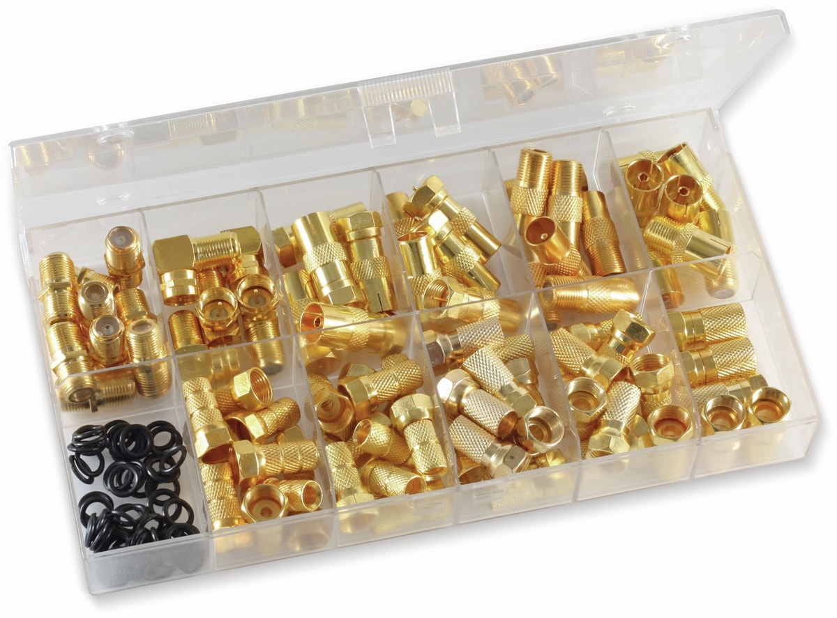 S-IMPULS Sortimentskasten F-Stecker/F-Adapter vergoldet, 130-teilig S-IMPULS Sortimentskasten F-Stecker/F-Adapter vergoldet, 130-teilig von S-IMPULS
