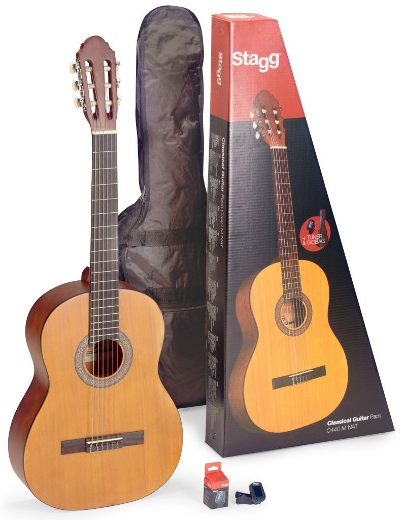 Stagg C440 M NAT PACK klassische Konzertgitarre inkl. Tasche und Stimmgerät