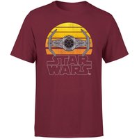 Star Wars Classic Sunset Tie Men's T-Shirt - Burgundy - XL