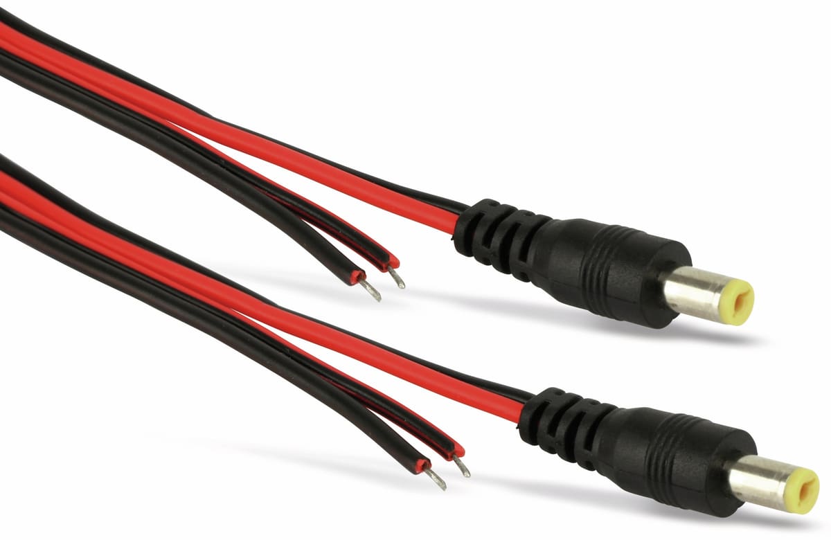 BLANKO Stromversorgungskabel, Hohlstecker, 5,5/2,1 mm, 2 Stück, 1000 mm BLANKO Stromversorgungskabel, Hohlstecker, 5,5/2,1 mm, 2 Stück, 1000 mm von Blanko