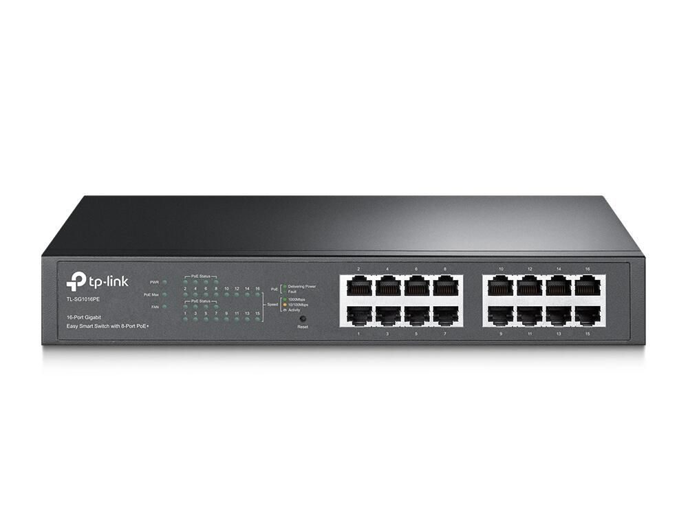 TP-LINK Easy-Smart TL-SG1016PE 16-Port-Gigabit-Switch mit 8 PoE+-Ports