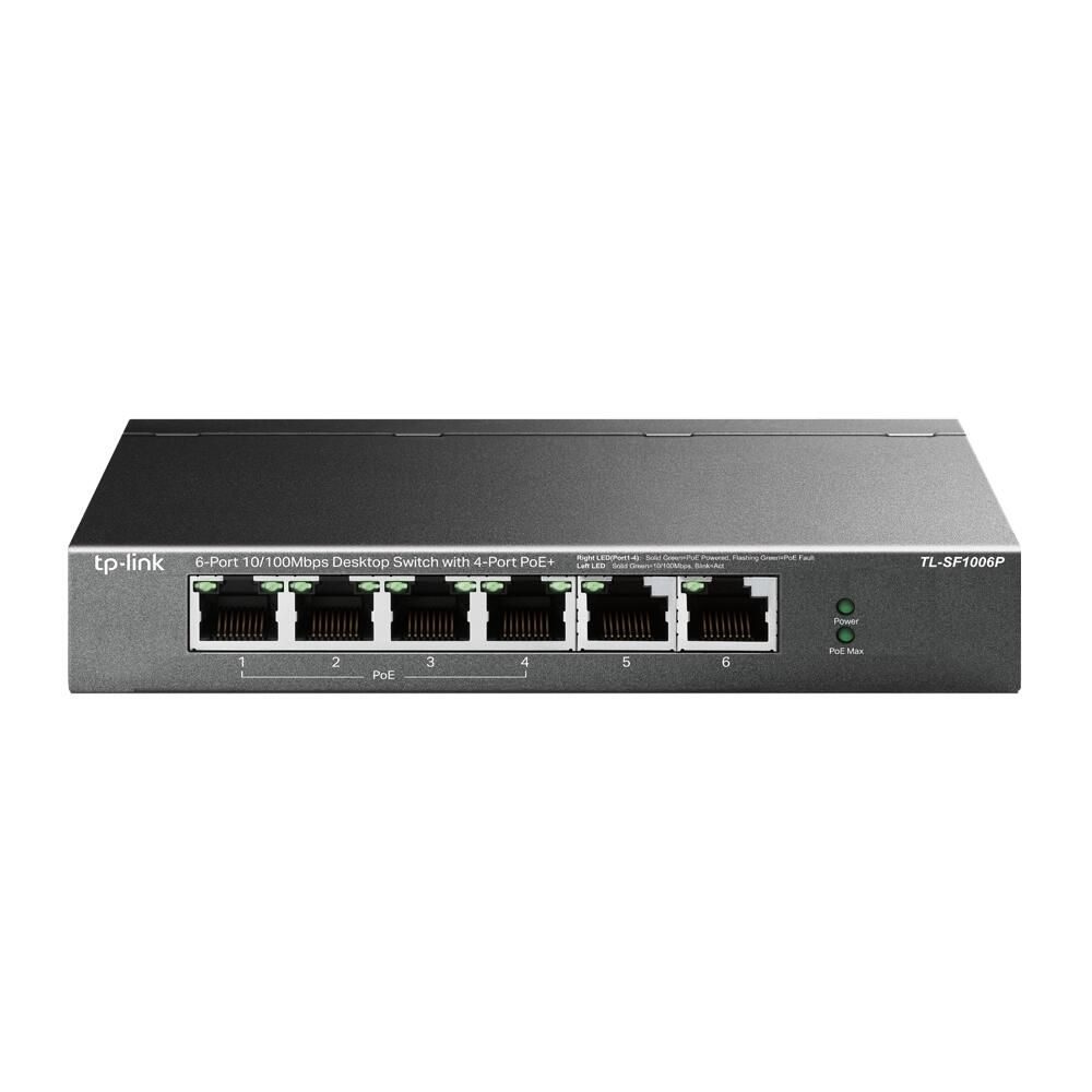 TP-Link TL-SF1006P V1 6-Port 10/100Mbit/s-Desktop-Switch mit 4-Port PoE+