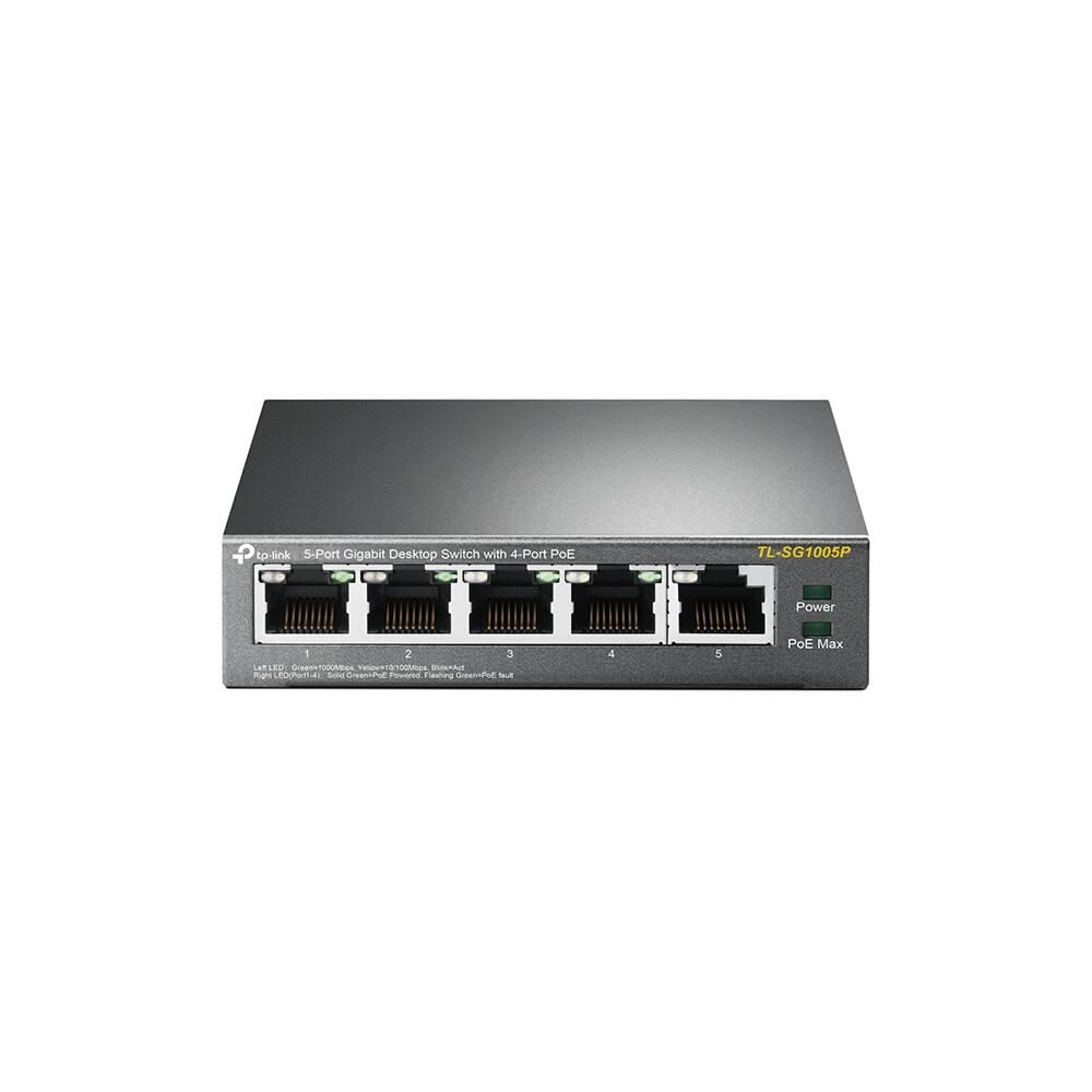 TP-Link TL-SG1005P 5-Port-10/100/1000Mbit/s-Desktop-Switch mit 4 PoE-Ports