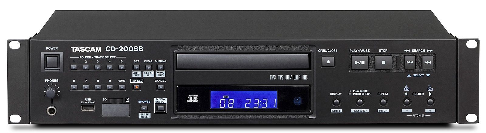 Tascam CD-200 SB Solid-State-/CD-Player mit USB + SD Slot inkl. IR-Fernbedienung Tascam CD-200 SB Solid-State-/CD-Player mit USB + SD Slot inkl. IR-Fernbedienung