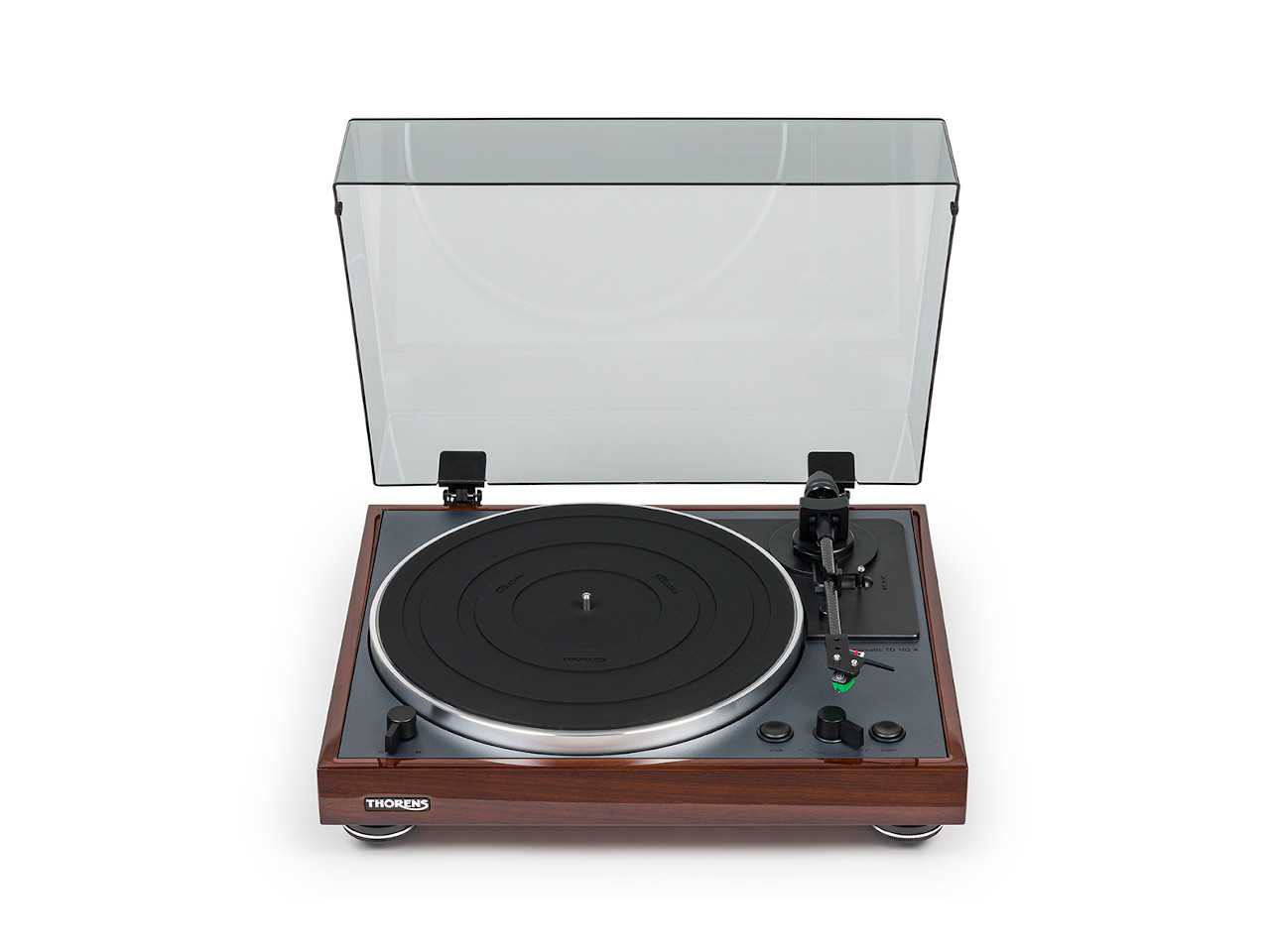 Thorens TD 102 A AT-VM95E walnuss hochglanz Thorens TD 102 A AT-VM95E walnuss hochglanz