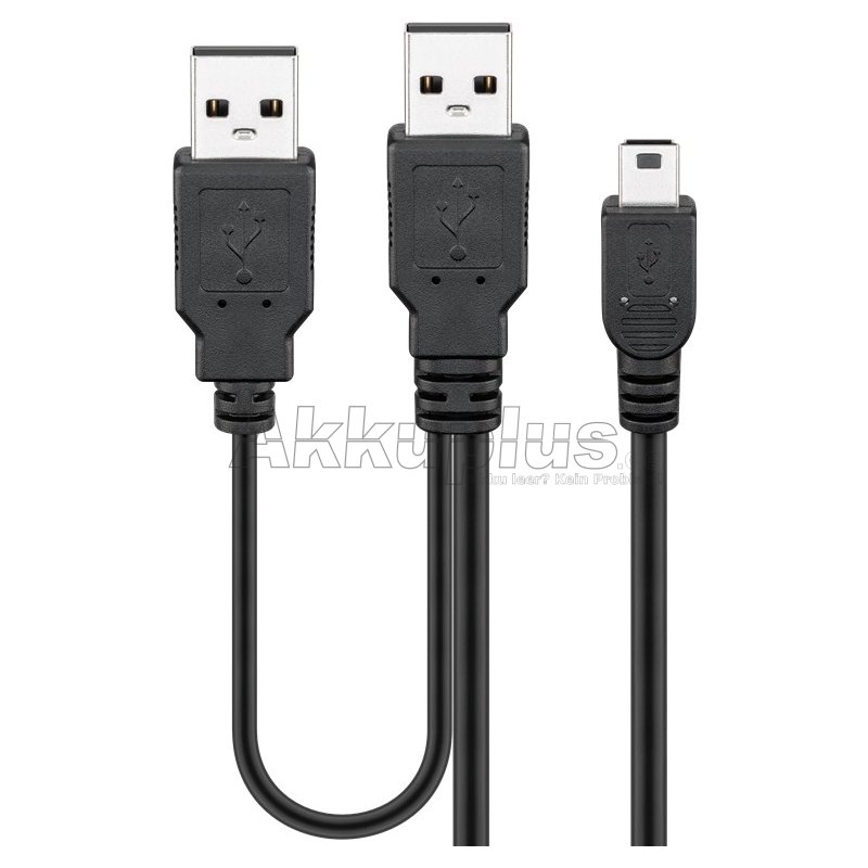 USB 2.0 Hi-Speed Dual-Power-Kabel, schwarz