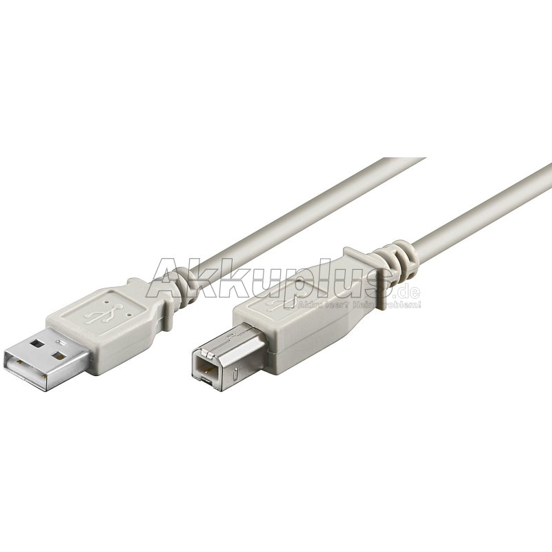 USB 2.0 Hi-Speed Kabel, Grau - USB 2.0-Stecker (Typ A) > USB 2.0-Stecker (Typ B) - Grau, 1.8 m