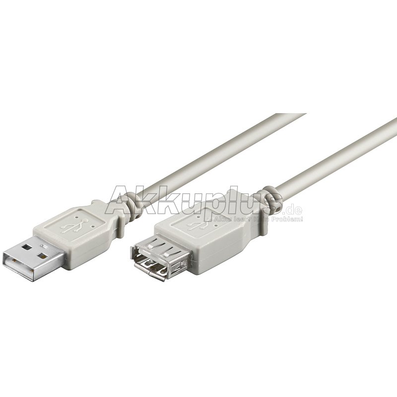 USB 2.0 Hi-Speed Verlängerungskabel, Grau - USB 2.0-Stecker (Typ A) > USB 2.0-Buchse (Typ A) - 180cm