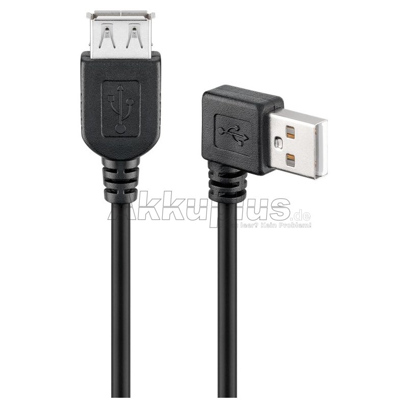 USB 2.0 Hi-Speed-Verlängerungskabel 90°, schwarz