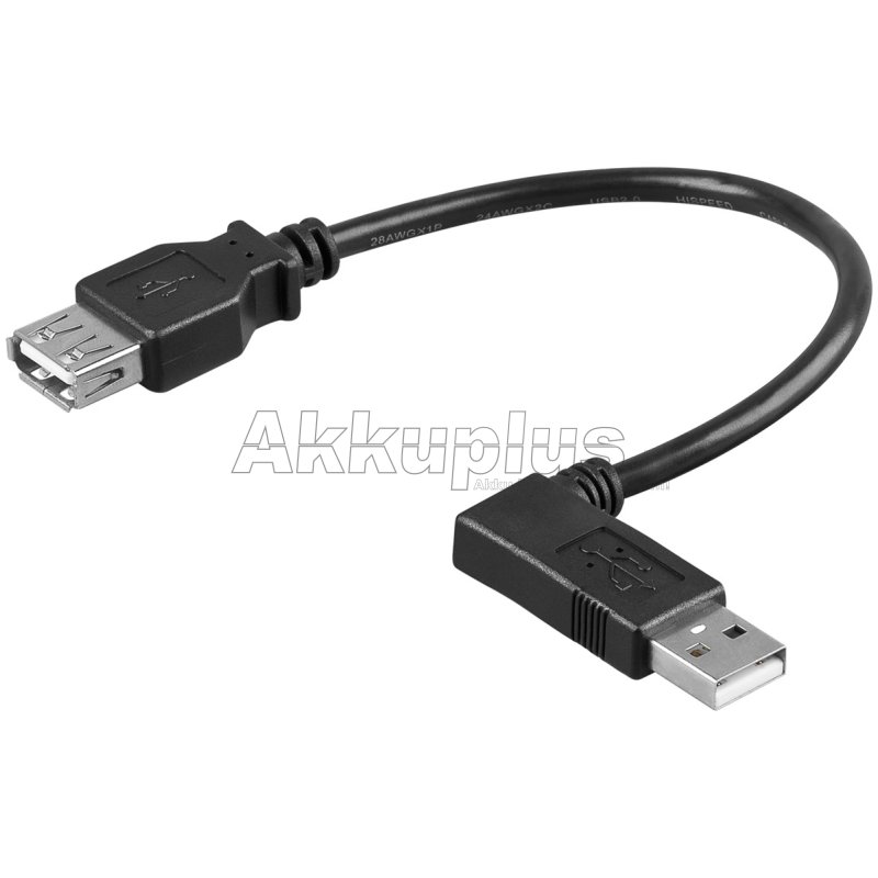 USB 2.0 Hi-Speed-Verlängerungskabel 90°, schwarz