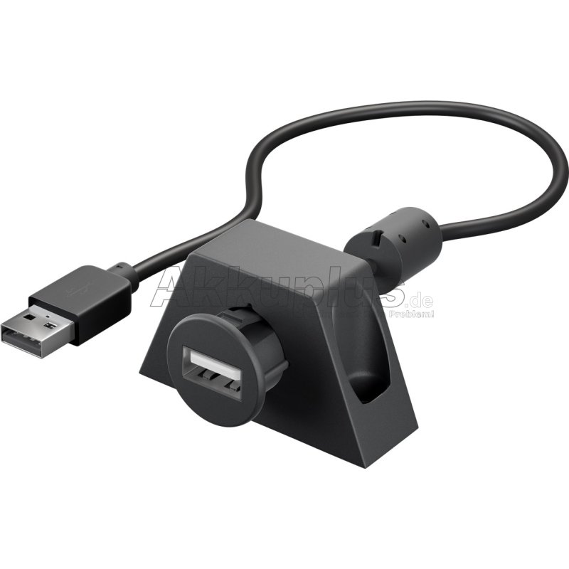 USB 2.0 Hi-Speed-Verlängerungskabel mit Montagehalterung, schwarz