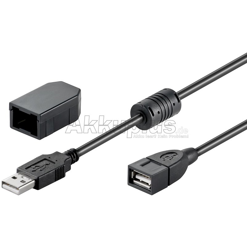 USB 2.0 Hi-Speed-Verlängerungskabel mit Sicherungsclip, schwarz