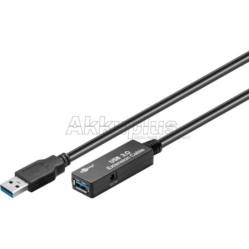USB 3.0 Aktives USB-Verlängerungskabel, 5 m, schwarz