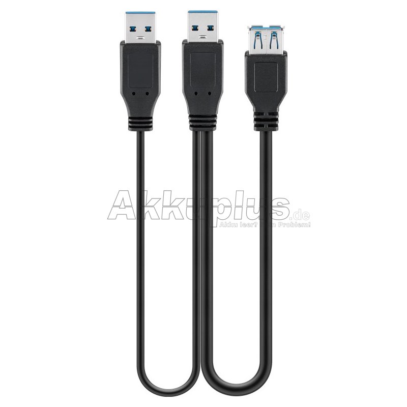 USB 3.0 Dual-Power SuperSpeed-Kabel, schwarz