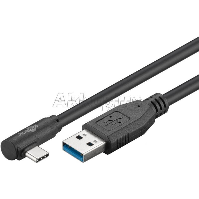 USB 3.0 USB-C™-auf-USB-A-Kabel 90°, 0,5 m, schwarz