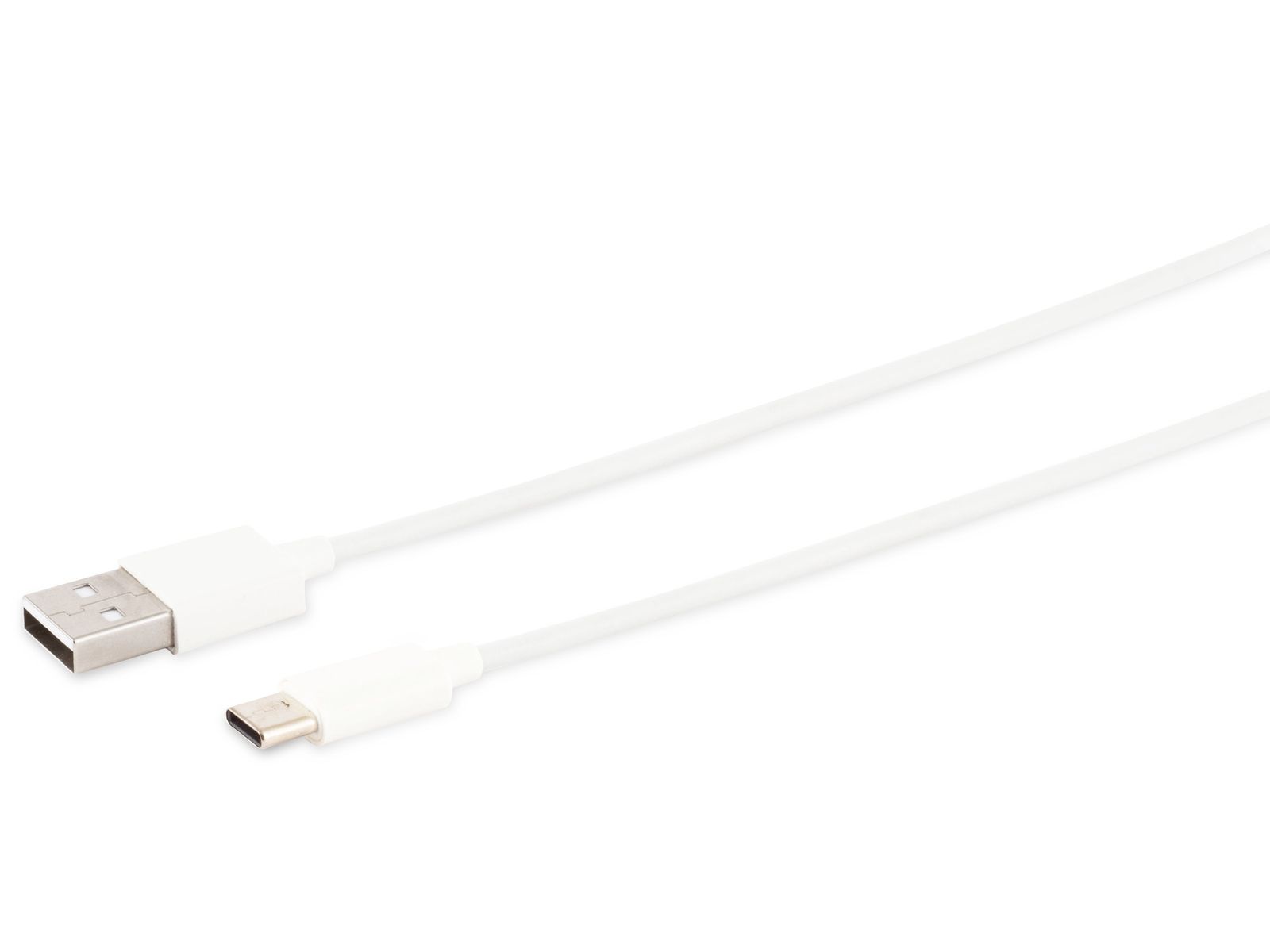 USB-A Ladekabel, USB-C, 2.0, ABS, weiß, 0,5 m