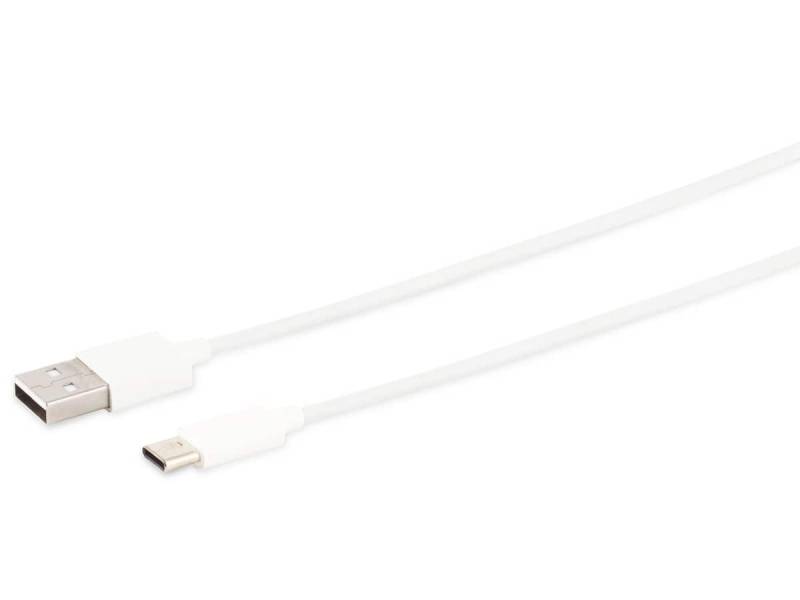 USB-A Ladekabel, USB-C, 2.0, ABS, weiß, 0,5 m