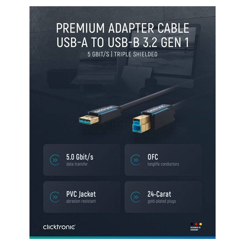USB-A-auf-USB-B 3.0 Adapterkabel