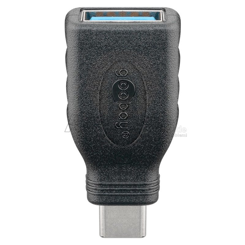 USB-C™/USB-A 3.0 OTG SuperSpeed-Adapter für Ladekabel, schwarz