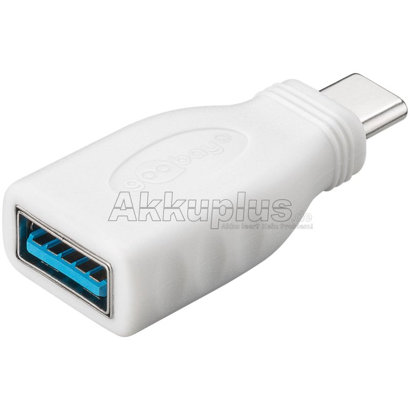 USB-C™/USB-A 3.0 OTG SuperSpeed-Adapter für Ladekabel, weiß