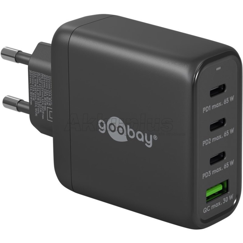 USB-C™ PD GaN Multiport-Schnellladegerät (68 W) schwarz