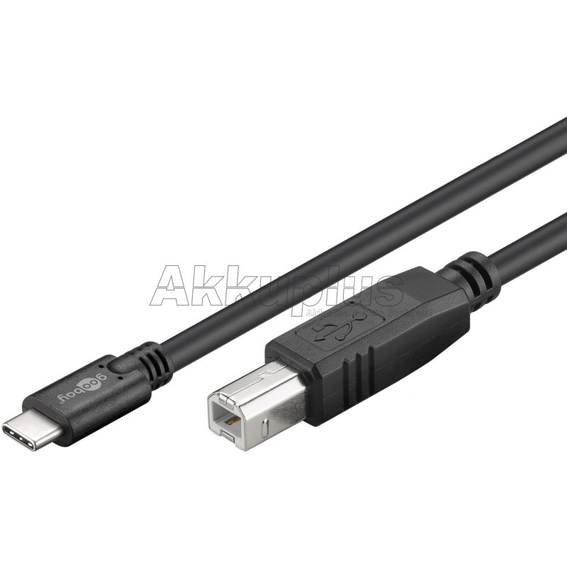 USB-C™ auf B Kabel, schwarz