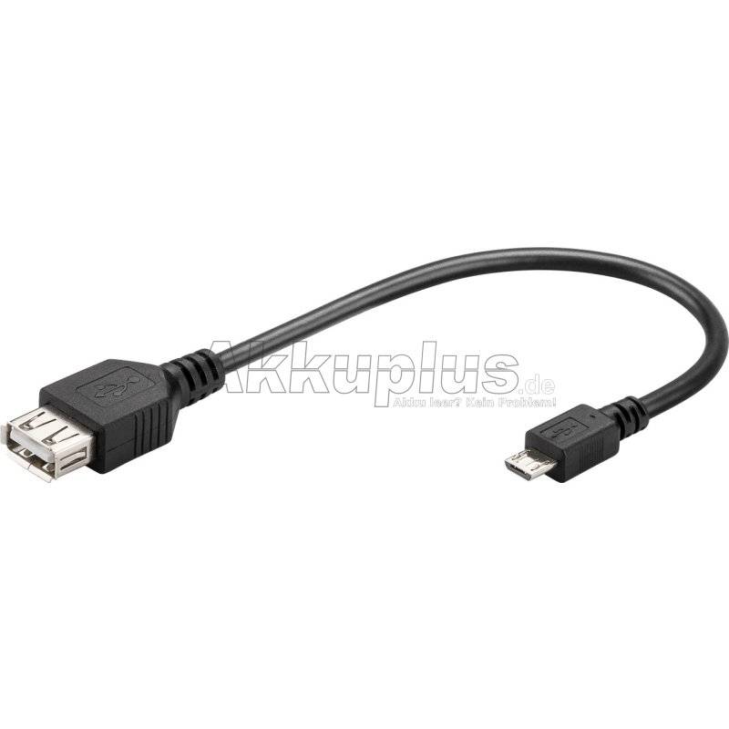 USB Micro-B / USB A OTG High-Speed Adapter für den Anschluss von Ladekabeln