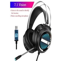 USB Wired Earphone Headset Black