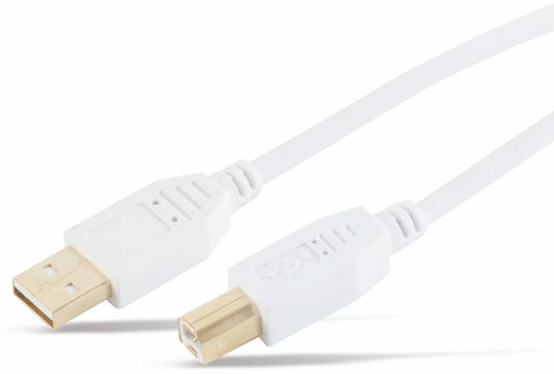 USB2.0-Anschlusskabel, A/B, 1,8 m, vergoldet