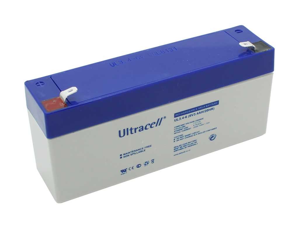 Ultracell Blei Gel Akku UL3.4-6 Anschluss 4,8mm 6V 3,4Ah 3.3-6 bgl. Sealake F... Ultracell Blei Gel Akku UL3.4-6 Anschluss 4,8mm 6V 3,4Ah 3.3-6 bgl. Sealake F...