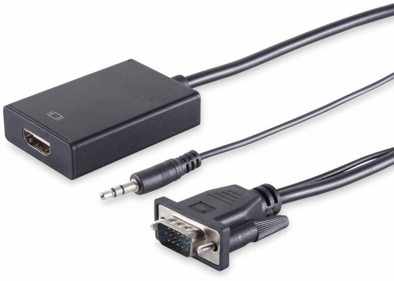 S-IMPULS VGA-Adapter, VGA-Stecker zu HDMI-Buchse, 1080p, 15 cm Kabel von S-IMPULS