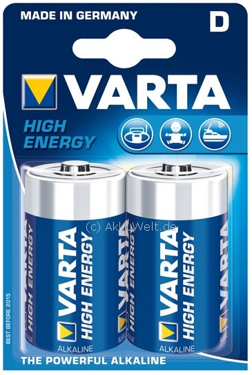 Varta Alkaline D 4920 Mono LR20 MN1300 Torcia 1,5V 2er-Blister Varta Alkaline D 4920 Mono LR20 MN1300 Torcia 1,5V 2er-Blister
