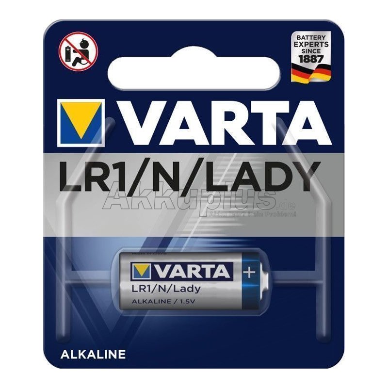 Varta - LR1 / N / Lady / 4001 - 1,5 Volt 850mAh AlMn - 1er Blister
